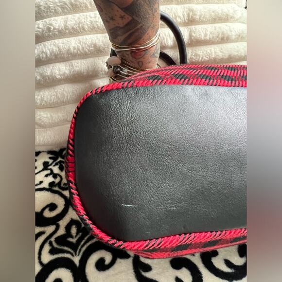 Red & Black Buffalo Plaid Talbots Drawstring Bucket Bag - Picture 6 of 6
